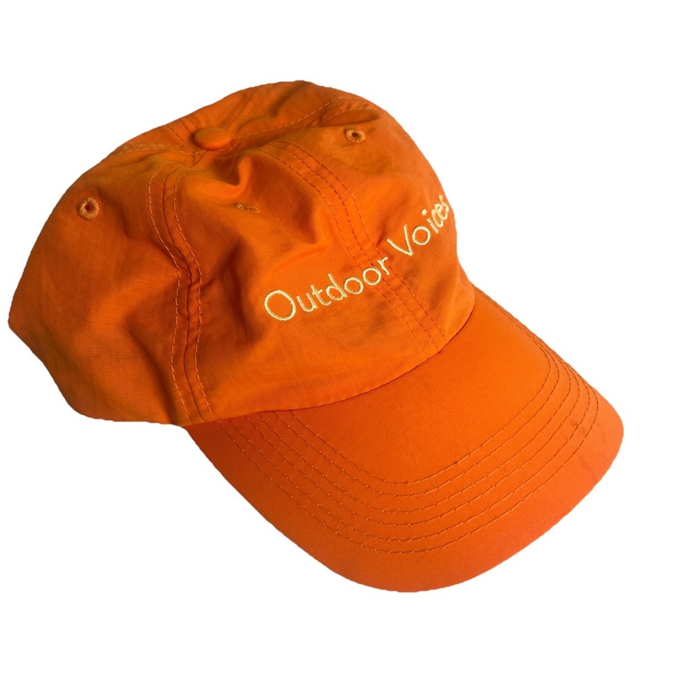 Outdoor Voices Orange Strap Adjustable Back Nylon Hat Baseball Cap